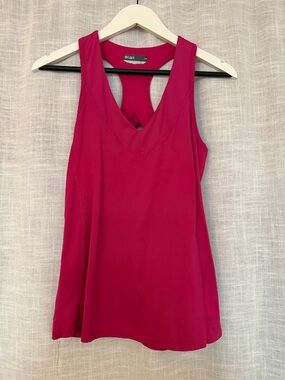 Lija Hot Pink V-Neck Racerback Athletic Tank